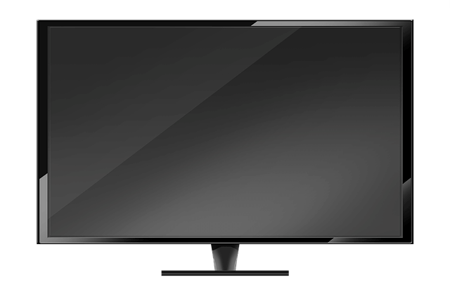 Widescreen TV with blank screen