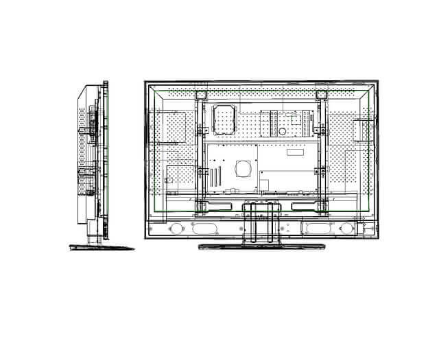 Wireframe of a widesreen TV